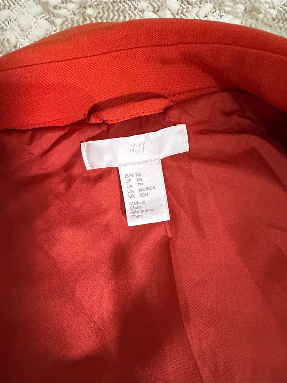 H&M Bright Orange Women's Trench Coat Sz XS - Picture 6 of 6